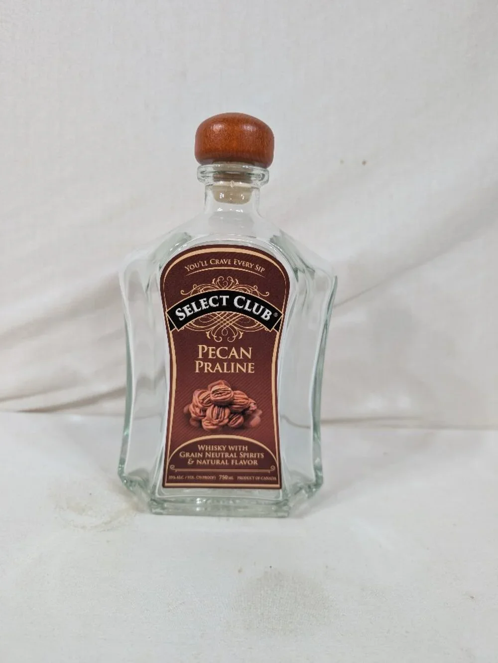 Select Club Pecan Pralines Empty Whisky Bottle